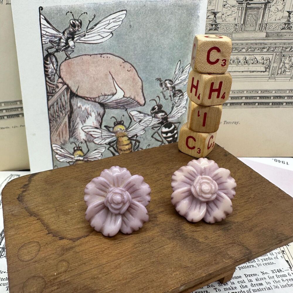 Flower Earrings Lilac Purple Pink Floral Earrings